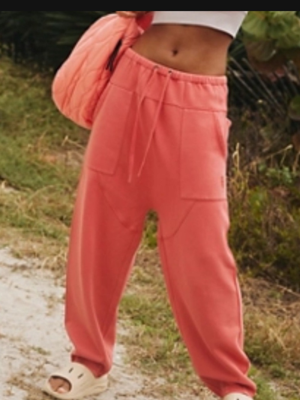FREE PEOPLE FOUNDATION HAREM JOGGERS SMALL MEDIUM CHERRY BLOSSOM
